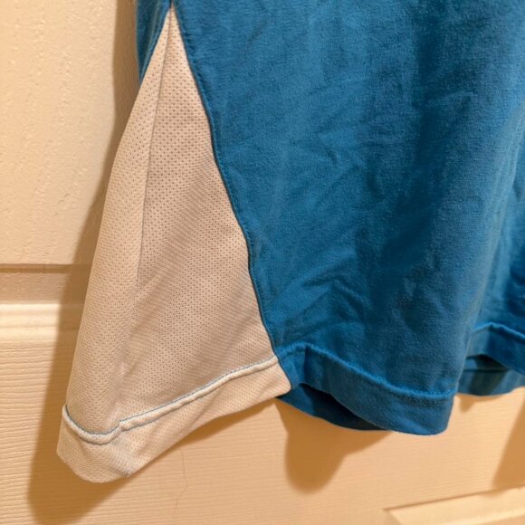 Danskin Blue and White Short Sleeve Athletic Shirt Mesh Panels XL - Picture 4 of 5
